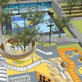 Style Tree House Children's Park Slide 3d model