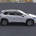 White Toyota SUV Modern Exterior Design Green License Plate Electric Vehicle