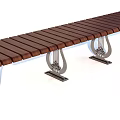 Modern Outdoor Wooden Slatted Bench With Sturdy Metal Legs For Garden Patio
