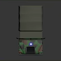 Camouflage Military Truck 3D Rendering With Green Cargo Bed And Front Headlights