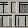Various Modern Window Designs With Different Glass Patterns And Frames 3d model