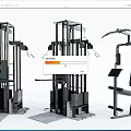 Modern Multifunctional Fitness Equipment with Smith Machine Pull Up Bar and Adjustable Training Stations 3d model