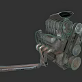 Realistic Engine Realistic Machine Mechanical Equipment Engine Parts 3d model