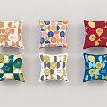 Vibrant Decorative Pillows With Colorful Geometric Patterns And Diverse Designs 3d model