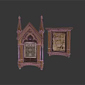 Gothic Style Wooden Architecture Models With Spires Arched Design And Decorative Panels