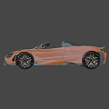 Orange Convertible Sports Car with Sleek Body Black Wheels and Open Top Design