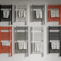 Bathroom Racks In Various Colors With Hanging Towels And Modern Design