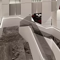 Modern Front Desk Reception Area With Spacious Lobby White Walls And Marble Floor Design