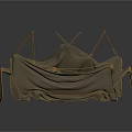 Brown Fabric Hammock Furniture With Rope Details For Indoor Outdoor Use