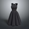 Fashionable Gray Sleeveless High Waist A line Dress With Elegant Design