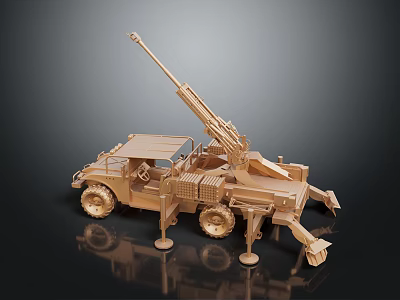 modern anti-aircraft gun anti-aircraft missile anti-aircraft gun anti-aircraft gun 3d model