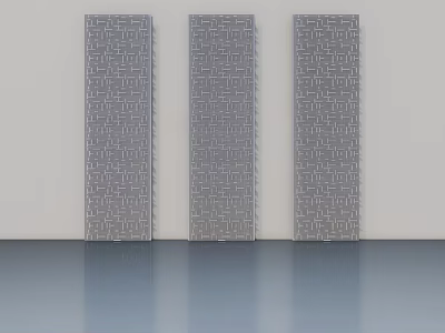 Three Modern Hinged Panel Doors With Geometric Pattern For Interior Design 3d model
