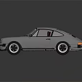 Silver Vintage Porsche Sports Car With Sleek Body And Red Interior On Reflective Surface