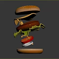 Delicious Hamburger With Fresh Lettuce Tomato And Melted Cheese On Sesame Bun