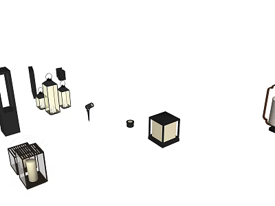 Modern Outdoor Lights With Various Stylish Designs For Garden And Patio Decoration 3d model