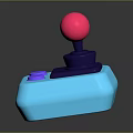 Colorful Game Joystick With Pink Ball Top Blue Base And Purple Buttons