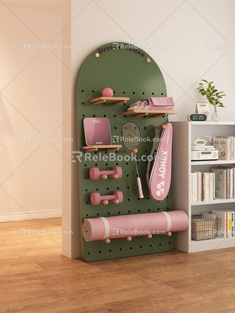 Living room hole board storage rack 3d model