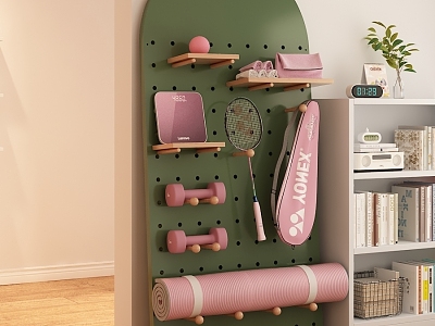 Living room hole board storage rack 3d model