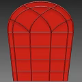 Decorative Arched Mirror With Gold Metal Grid Frame For Home Interior Decoration