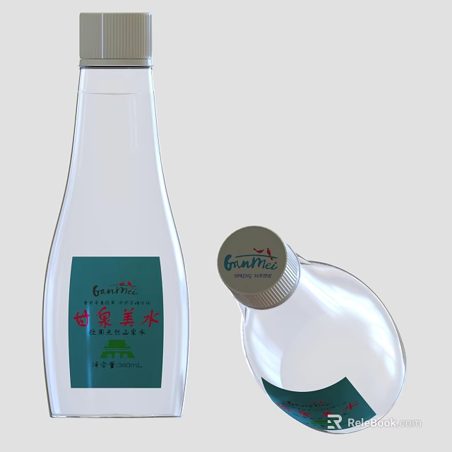 Ganjiaxi Transparent Bottled Water Container 500ml For Daily Household Use 3d model 