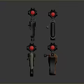 Various Sniper Rifles With Scopes In Different Colors And Tactical Designs