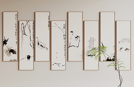 New Chinese Hanging Paintings 3d model