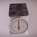 Vintage Mechanical Kitchen Scale With White Body And Red Pointer Dial 3d model