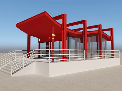 Modern subway entrance 3d model