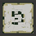 Green Microchip With Dense Pin Grid Array And Integrated Circuit Design