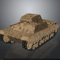 Military Vehicle Tank 3D Model With Camouflage Pattern Turret Cannon And Tracks