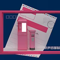 Interactive Zone Featuring Pink Postbox Envelopes Postal Stamps And Decorative Frame 3d model