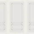 Classic White Wall Paneling With Decorative Carved Frames For Interior Design 3d model