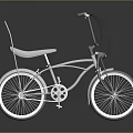 Classic White Bicycle With Retro Frame Curved Handlebars Rear Seat And Spoked Wheels