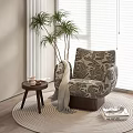 French Middle Lazy Sofa Side Radiator Dream Curtain 3d model