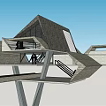 Modern Geometric Detached Villa With Wooden Facade Terrace And Glass Staircase