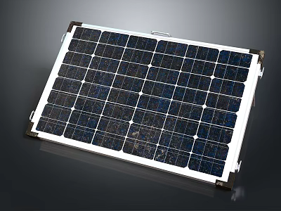 Laptop Solar Charger Panel With Black Cells White Frame And Efficient Design 3d model