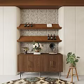 Middle ancient bucket cabinet decoration cabinet decoration combination 3d model