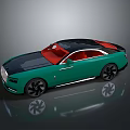 Elegant Green Luxury Coupe With Black Roof Red Interior And Stylish Wheel Design