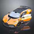 Orange And Black Sports Car Exterior Design With Open Doors And Rear Spoiler