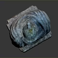 Blue Medical Education Bust Model Device with Square Base and Dark Background