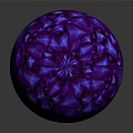 Purple Geometric Faceted Spherical Decorative Ornament Set With Shiny Blue Accents