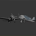 Two Blue Space Shuttle Models With White Cross Mark On Dark Background