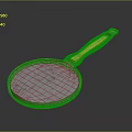 Durable Metal Kitchen Spatula With Blue Round Head And Yellow Handle