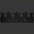Crown Shaped Metal Home Decorative Accessory With Spiked Edges And Polished Surface