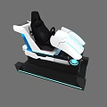 Futuristic VR Gaming Seat With White And Blue Design For Immersive Experience