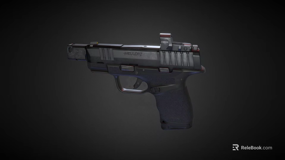 Black Tactical Pistol With Durable Polymer Frame Metallic Slide And Precision Engineering 3d model 