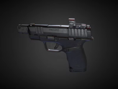 Black Tactical Pistol With Durable Polymer Frame Metallic Slide And Precision Engineering 3d model