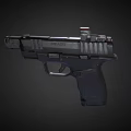 Black Tactical Pistol With Durable Polymer Frame Metallic Slide And Precision Engineering 3d model