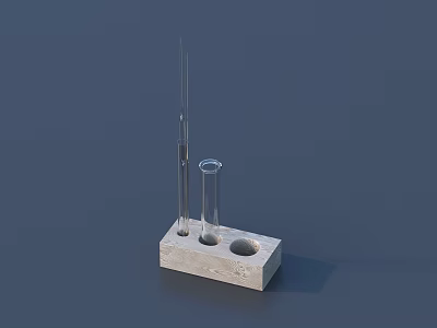 Road Traffic Facility With Concrete Base Transparent Tubes And Slender Rod 3d model