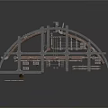 Complex Industrial Mechanical Equipment Metal Frame With Support Bars And Connectors